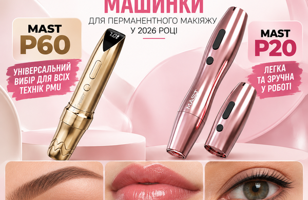 P60 та Mast P20 — найкращі бездротові машинки для перманентного макіяжу 2026 року